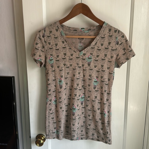 Bird print v-neck t-shirt - Picture 1 of 3